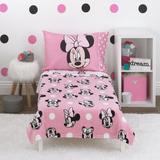 Disney Minnie Mouse Blushing Minnie 4 Piece Toddler Bedding Set Polyester in Pink | Wayfair 6388380