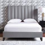 Eastern Accents Kyler Tufted Low Profile Standard Bed Upholstered/Velvet in Gray/White | 58 H x 80 W x 86 D in | Wayfair 7W-UBK01F-GR