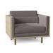 Armchair - Maria Yee Maxwell 36.25" Wide Armchair Wood/Fabric in Gray/Yellow/Brown | 32.25 H x 36.25 W x 32.5 D in | Wayfair 265-109120069FC0F/FR31