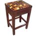 New World Trading Pisco Bar & Counter Stool Wood/Upholstered/Leather/Genuine Leather in Brown/Red/Yellow | 26 H x 15 W x 17 D in | Wayfair PBCs