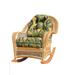 Spice Islands Wicker Rocking Chair Wicker/Rattan/Fabric | 38 H x 30.5 W x 43 D in | Wayfair SIR-NAT-Denim Reef