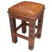 New World Trading Catania Bar & Counter Stool Wood/Upholstered/Leather/Genuine Leather in Brown/Red | 30 H x 17.5 W x 17.5 D in | Wayfair CatBar
