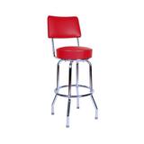 Richardson Seating Retro Home Swivel Bar & Counter Stool Plastic/Acrylic/Leather/Metal/Faux leather in Red | 35.5 H x 16.75 W x 16 D in | Wayfair
