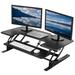 VIVO 42" Electric Standing Desk Converter (DESK-V000VLE series) Wood/Metal in Black | 25 W x 44.8 D in | Wayfair