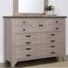 Darby Home Co Erving 9 Drawer 77" W Double Dresser w/ Mirror Wood in Gray | 77 H x 58.25 W x 19.875 D in | Wayfair CDACB650EBCB43F5863FCCF05F447104