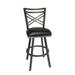 Winston Porter Bewdley Swivel Bar & Counter Stool Upholstered/Leather/Metal/Faux leather in Black/Gray | 40.5 H x 24 W x 24 D in | Wayfair