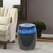 Longshore Tides Engel Ceramic Garden Stool Ceramic in Black/Blue/Gray | 16 H x 13 W x 13 D in | Wayfair 157E76FE1A47443CACE9A4B16C6E1FAE