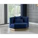 Armchair - Willa Arlo™ Interiors Arev 47.75" Wide Armchair Velvet/Fabric in Blue | 29 H x 47.75 W x 38 D in | Wayfair