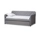 Wildon Home® Lotie Twin Daybed w/ Trundle Upholstered/Polyester in Brown | 36.42 H x 42.72 W x 81.89 D in | Wayfair