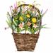 Rosalind Wheeler Artificial Mixed Floral Arrangement in Basket Silk/Plastic/Fabric | 16 H x 3 W x 10 D in | Wayfair