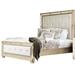 Everly Quinn Queen Tufted Platform Bed Wood & /Upholstered/Faux leather in Gray | 68 H x 80 W x 88 D in | Wayfair 6858958AC9FD4B55846124270600D4C5