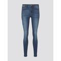 TOM TAILOR DENIM Damen Jona Extra Skinny Jeans mit recyceltem Polyester, blau, Uni, Gr. 28/34