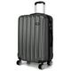 KONO Koffer Trolley Mittelgroß Hartschale ABS Reisekoffer Rollkoffer Suitcase (Grau, L)