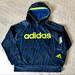 Adidas Jackets & Coats | Boys Adidas Neon Green/Yellow, Blue & Black Hoodie | Color: Black/Blue | Size: 8b