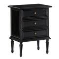 Emile 3-Drawer Nightstand - Distressed Black over Gray - Ballard Designs - Ballard Designs