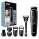 Braun 7-in-1 All-In-One Series 3, Male Grooming Kit With Beard Trimmer, Hair Clippers, Gillette Razor & Precision Trimmer, 5 Attachments, Gifts For Men, UK 2 Pin Plug, MGK3245, Black/Blue Razor