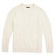 Paul James Knitwear Mens 100% Cotton Chunky Cable Jumper (Ecru, XXL)