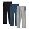 MoFiz Men's Lounge Pyjama Trousers Pants Modal Long Pyjamas Bottoms Loungewear Pajama Pants (Black,Blue, Grey) Size M