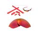 Walleva Fire Red Polarized Lenses And Red Rubber Kit For Oakley Half Jacket Sunglasses