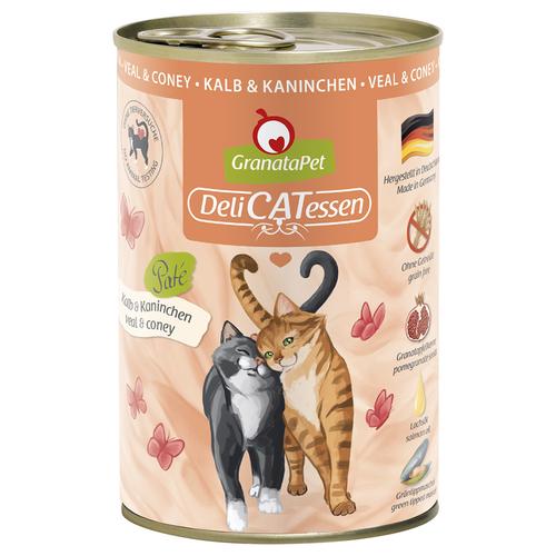 24 x 400 g Kalb & Kaninchen GranataPet DeliCatessen Katzenfutter nass
