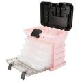 Storage and Toolbox- Durable Organizer Utility Box with 4 Compartments for Hardware Fish Tackle Beads and More by Stalwart (Pink)