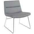 Modern Faux Leather Armless Guest Chair with Chrome Frame
