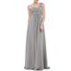 iiniim Women Ladies One-Shoulder Tulle Wedding Bridesmaid Dress Long Evening Prom Dresses Grey 10