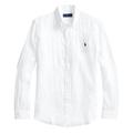 Polo Ralph Lauren Herren Leinenhemd Custom Fit Langarm, weiss, Gr. M