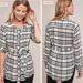 Anthropologie Tops | Anthropologie Plaid Belted Tie Waist Top | Color: Black/White | Size: 0/S