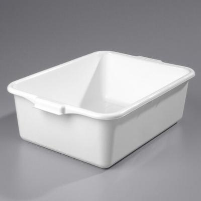 Vollrath 1527B-05 Traex® 20" x 15" x 7" White High Density Polyethylene Bus Tub / Food Storage Box - Bulk