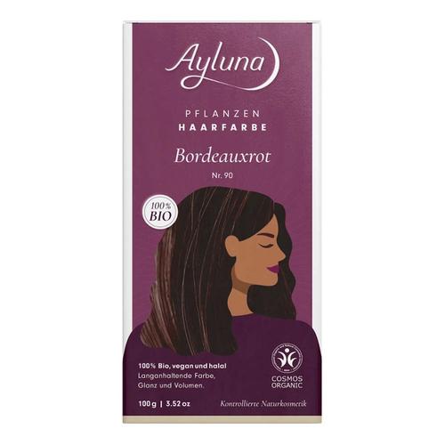 Ayluna Naturkosmetik – Haarfarbe – Nr.90 Bordeauxrot Pflanzenhaarfarbe 100 g