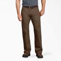 Dickies Men's Relaxed Fit Duck Carpenter Pants - Rinsed Timber Brown Size 38 34 (DU250)