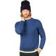 BRUNELLA GORI Men's Crew Neck Jumper in 100% Merino Wool Color Blue Danim Size M