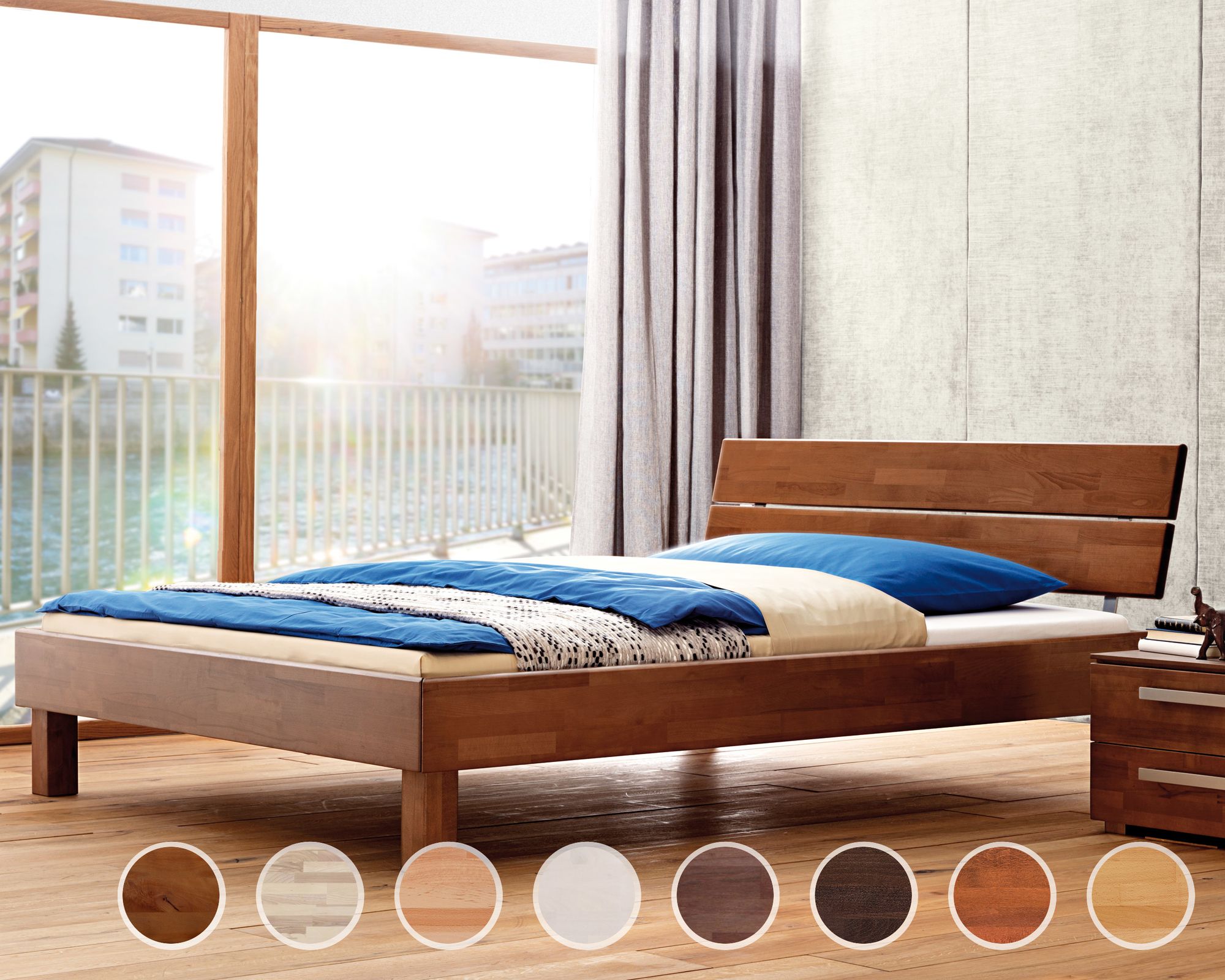 Hasena Wood-Line Massivholzbett Premium Cantu/Duetto 90x200 cm Buche weiss 20 cm