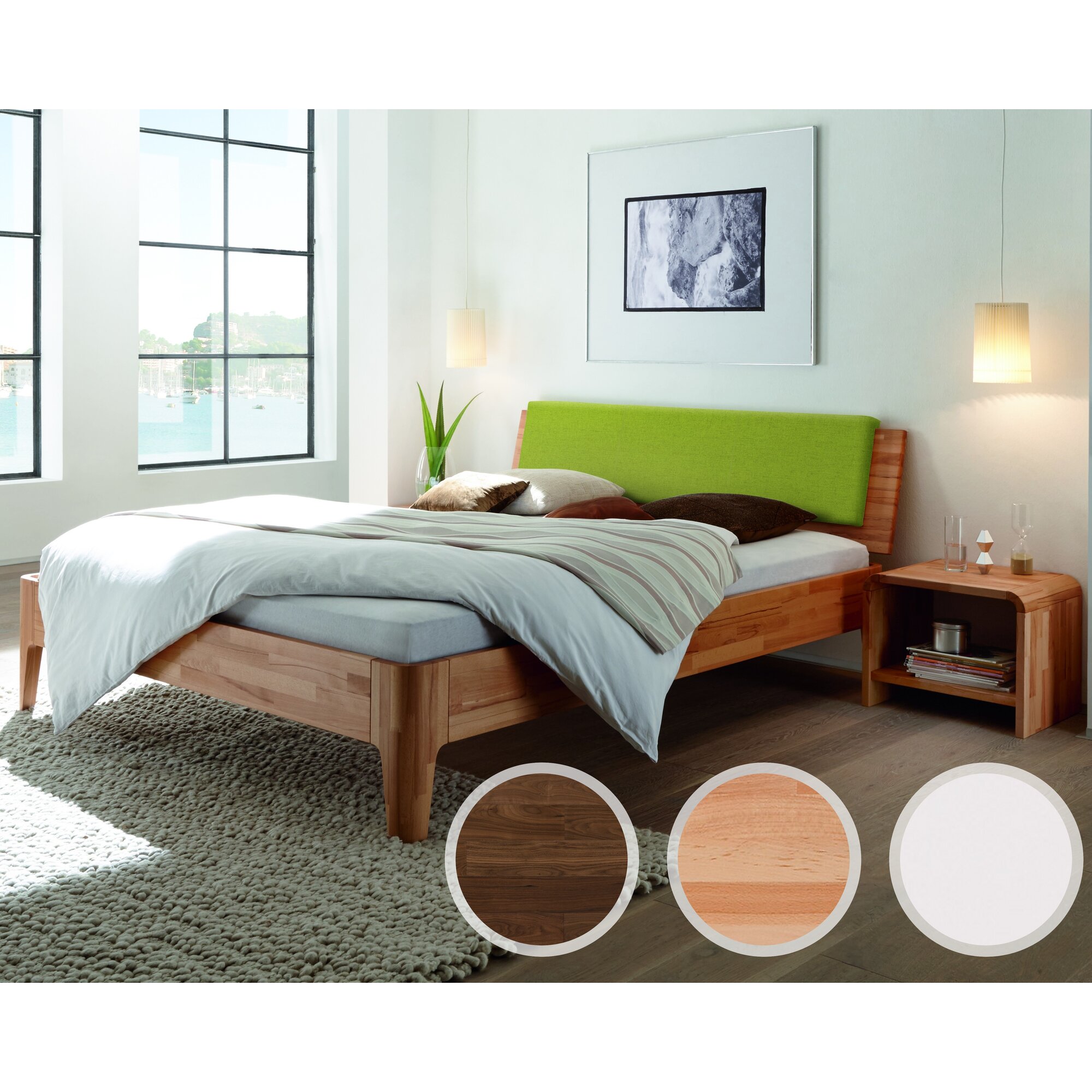 Hasena Fine-Line Massivholzbett Syma Xylo/Varus 140x200 cm / Nussbaum, geölt Image