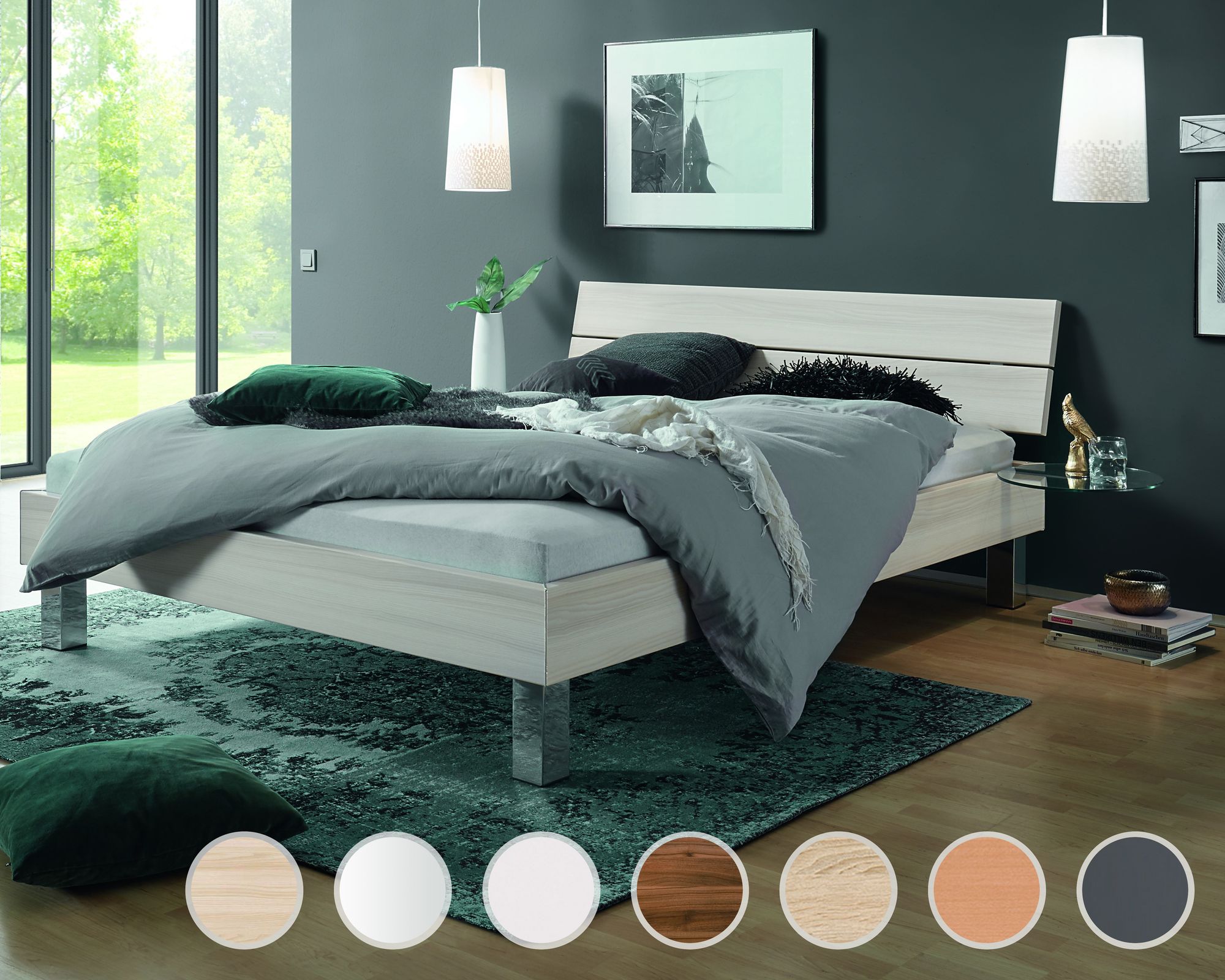 Hasena Top-Line Bett Advance Mico/Nuetta 120x200 cm / Eiche sägerauh natur Nachbildung