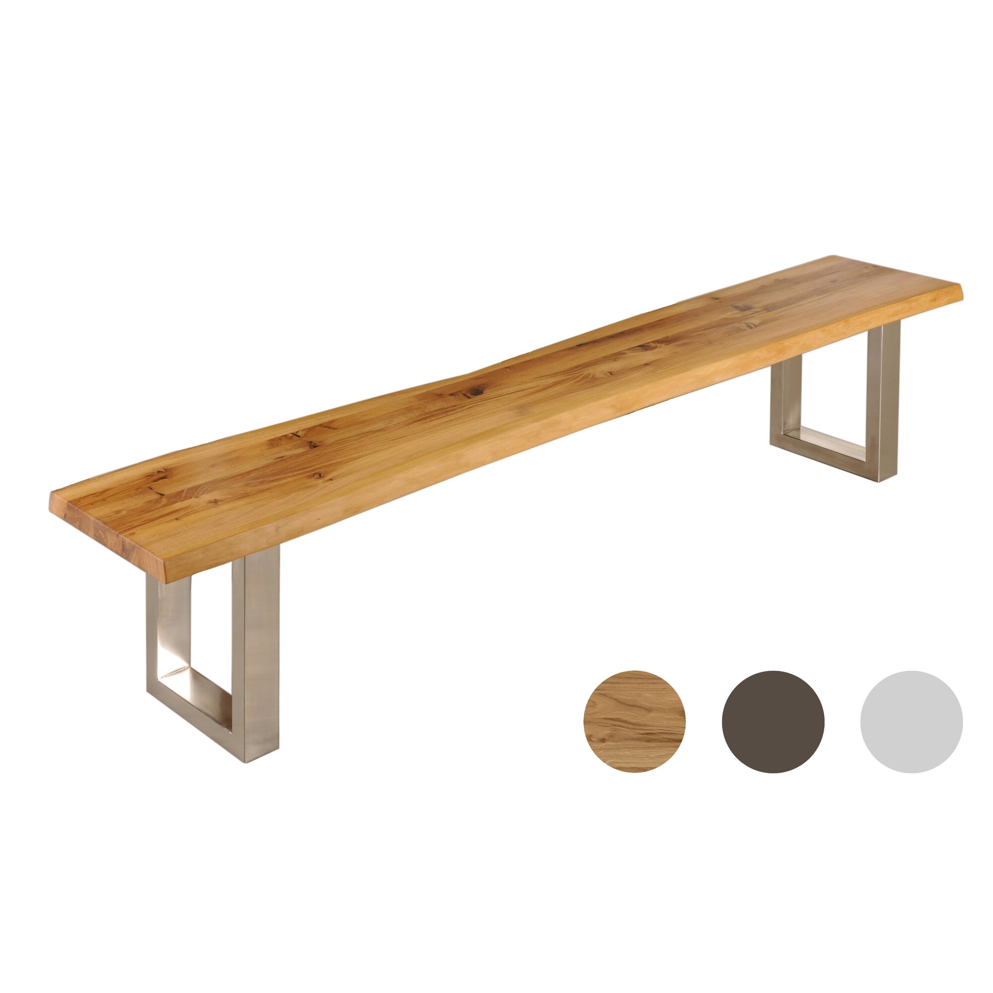 3S Frankenmöbel »Zingst« Massivholz Bank 160 cm / Wildeiche / mit Rückenlehne