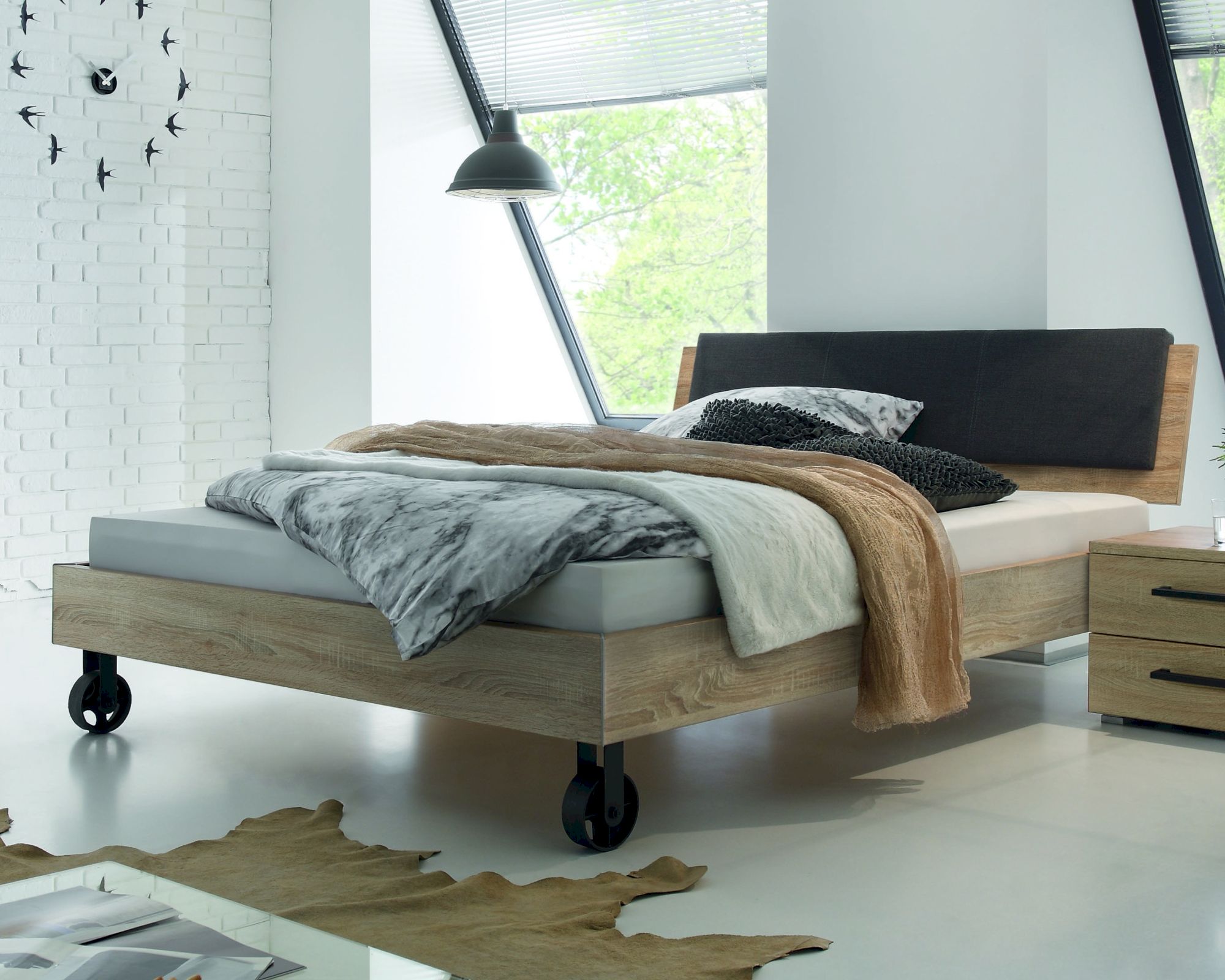 Hasena Top-Line Bett Advance Road/Orva 120x200 cm / Eiche sägerauh natur Nachbildung