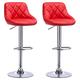DS 2xBar Stools Chairs Breakfast Dining Stools for Kitchen,Counter, Bar Stools Adjustable Swivel Gas Lift/Chrome Steel Footrest. Light Grey, Grey & Black (Red)