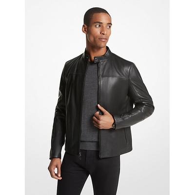 Michael Kors Leather Racer Jacket Black S