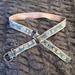 American Eagle Outfitters Accessories | Boho Canvas Belt M L Blue Floral Neon Stitching Ae | Color: Blue/Pink | Size: Os