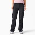 Dickies Women's Relaxed Fit Straight Leg Cargo Pants - Rinsed Black Size 4 (FP777)