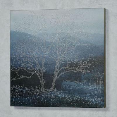 Silhouette in Blues Canvas Wall Art , Blue