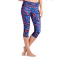 Athleta Pants & Jumpsuits | Athleta Be Free Knicker Capri Crop Leggings Small | Color: Blue/Pink | Size: S