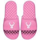 Women's ISlide Pink Milwaukee Bucks Primary Logo Slide Sandals