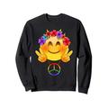 Hippie 60er und 70er Jahre Smiley Peace Flower Love Power Sweatshirt