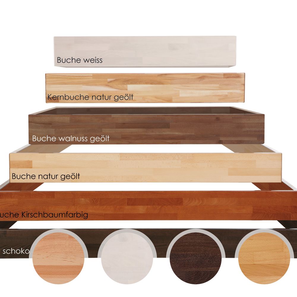 Hasena Wood-Line Bettrahmen Classic 16 Massivholz 160x190 cm / Buche natur lackiert Image