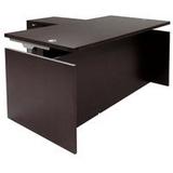 Mocha Adjustable Height Rectangular Front L-Shaped Desk