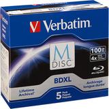 Verbatim M DISC BDXL 100GB 4x Blu-ray Discs (Jewel Case, 5-Pack) 98913