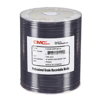 CMC Pro 4.7GB DVD-R 16x White Inkjet Hub Printable Discs (100-Pack, Tape Wrap) TDMR-WPP-SK16
